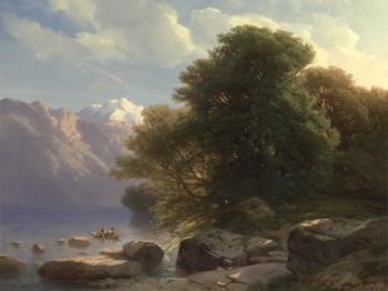 Figure 16: ‘The Lake of Thun’, Alexandre Calame, commissioned by Henry Vaughan in 1852, finished, in 1854.